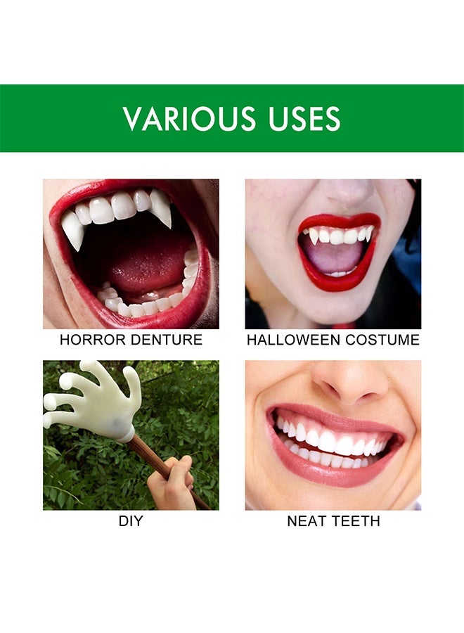 EELHOE Short Term Tooth Kit 30g+30g, Temporary Denture Replacement Bead Set with 3 Pieces Dental Tweezers Tools, for Temporary Repair of Missing and Broken Teeth Replacement Dentures - Image 5